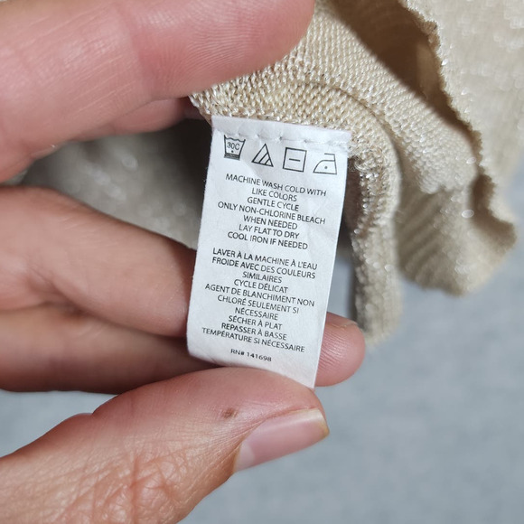 Ramy Brook Women's Metallic Gold Sparkly Cold Shoulder Long Sleeve Top Size‎ XS - Picture 10 of 11